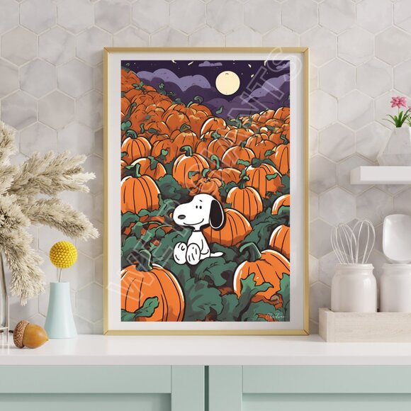 Snoopy Halloween 11"x 17" Art Print #charliebrown #pumpkin #fall #snoopy - Picture 1 of 2